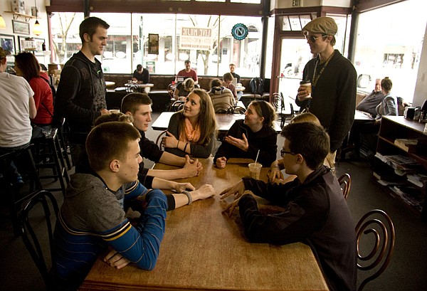 &lt;p&gt;High school students from an area home school, speech and debate team put their conversational skills to practice at Java on Sherman on Wednesday, March 27.&lt;/p&gt;