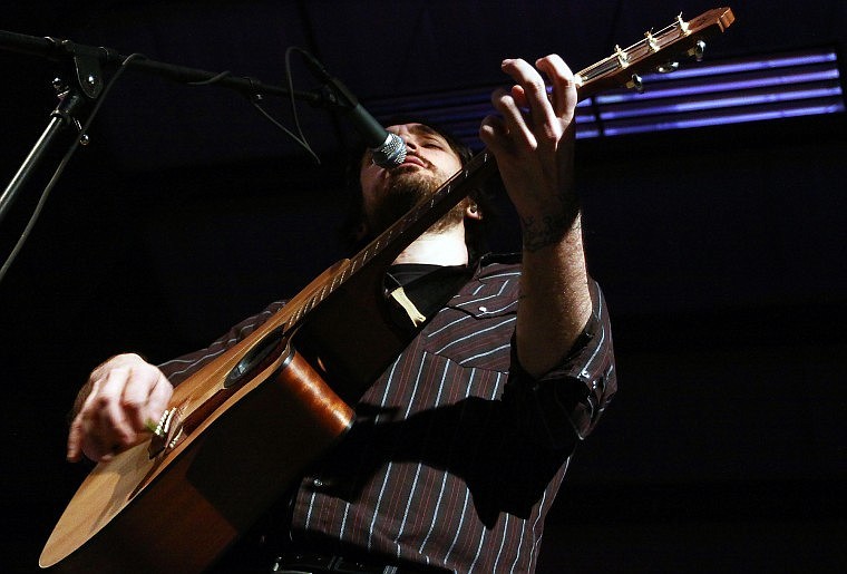 Luke Dowler strums his guitar and sings one of his original tunes. Dowler earned third place in the competition, placing him as an alternate in the event of one of the top two finishers being unable to perform in the State Showdown at the Montana State Fair in Great Falls this summer.