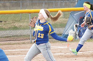 &lt;p&gt;Hannah England at pitcher and Auria Benefield third base vs. Bonners Ferry April 1, 2015.&lt;/p&gt;