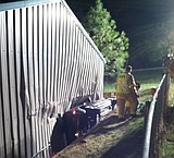 DUI suspect's car in tight spot
