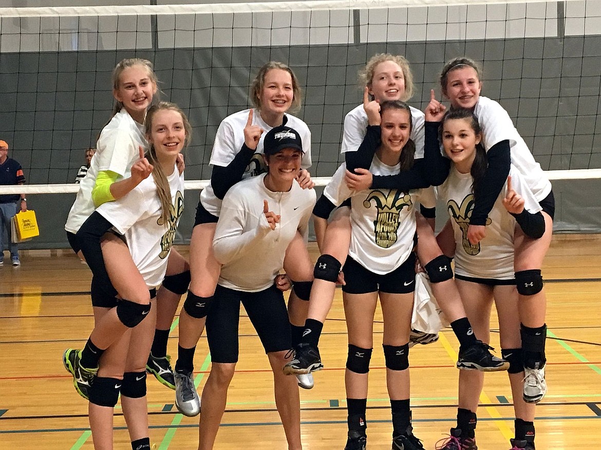 &lt;p&gt;Courtesy photo&lt;/p&gt;&lt;p&gt;The North Idaho Thunder 14 Gold volleyball team won the Volley 4 Fools volleyball tournament on Saturday at the HUB Sports Center in Spokane Valley. The Thunder went undefeated in pool play and won all three matches in the gold bracket to be the champions. In the front row from left are Kate DuCoeur, coach Jenna Leggat, Kayla Freed and Brittany Cynova; and back row from left, Alexis Keylon, Ali Carpenter, Kiki Cates and Sarah Wilkey.&lt;/p&gt;