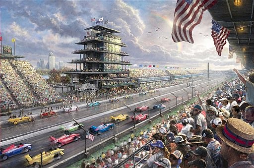 &lt;p&gt;This undated photo provided by The Thomas Kinkade Company via PR Newswire shows Thomas Kinkade's New Studio Masterwork, &quot;Indy Excitement, 100 Years of Racing at Indianapolis Motor Speedway.&quot; Kinkade, whose brushwork paintings of idyllic landscapes, cottages and churches have been big sellers for dealers across the United States, died Friday, April 6, 2012, a family spokesman said. (AP Photo/PR Newswire, The Thomas Kinkade Company)&lt;/p&gt;