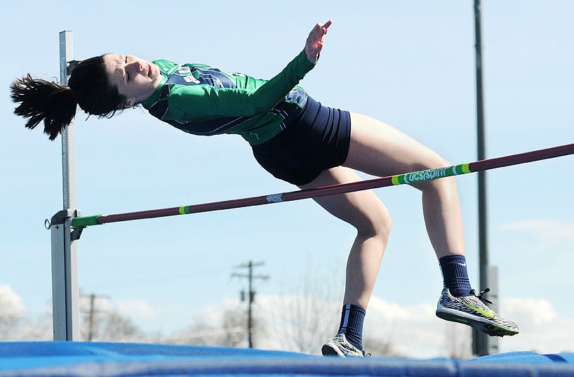 &lt;p&gt;Glacier's Adrian Schnee clears the bar set at 4 feet, 9 inches during the high jump at Legends Stadium on Tuesday. (Aaric Bryan/Daily Inter Lake)&lt;/p&gt;