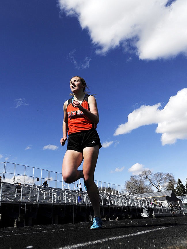 &lt;p&gt;Flathead's Gillian Manness breaks away from the rest of the runners to win the 1,600-meter run during the Flathead Time Trials at Legends Stadium on Tuesday. (Aaric Bryan/Daily Inter Lake)&lt;/p&gt;