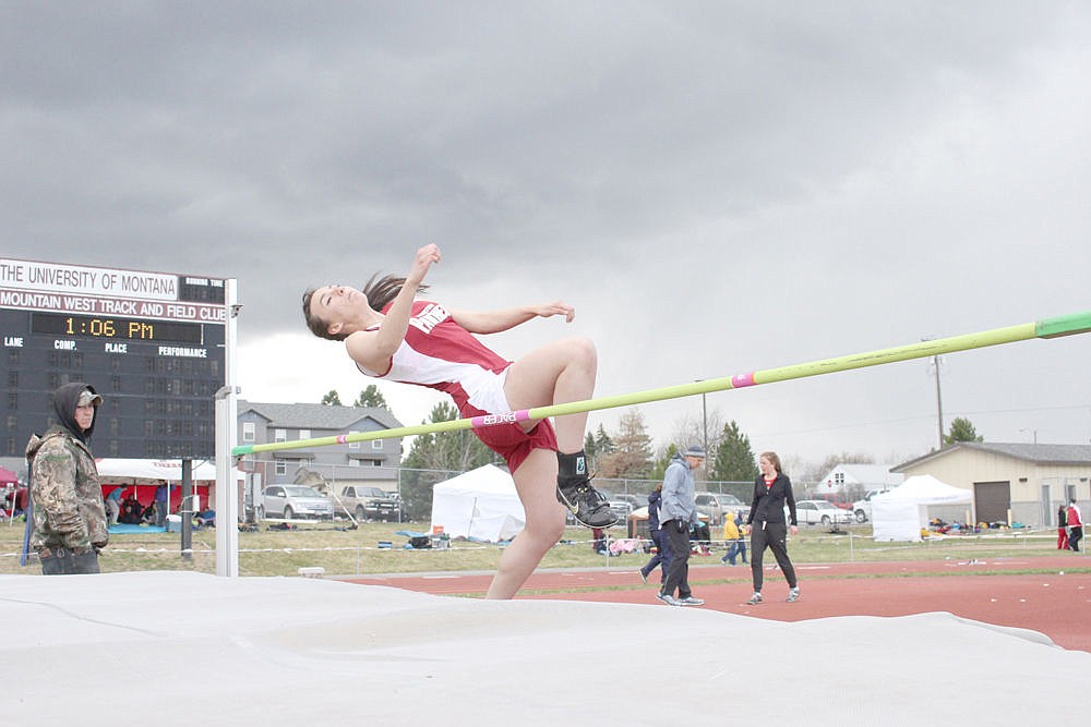 &lt;p&gt;Taylor Erdman of Alberton flies over the high bar during the team's meet in Missoula last week.&lt;/p&gt;