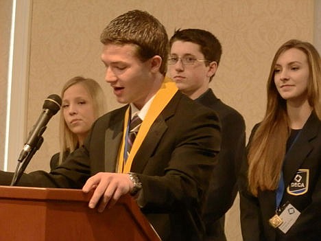 &lt;p&gt;Coeur d' Alene High School junior Colin Wereley gives the closing speech at the Idaho DECA Career Development Leadership Conference held in Boise in March.&lt;/p&gt;