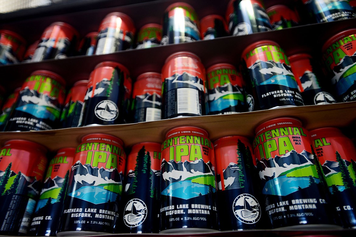 &lt;p&gt;Stacks of cans of the Flathead Lake Brewing Co. Centennial IPA. According to Director of Brewery Operations David Brendgard the brewery will be releasing their Two River Pale Ale in cans starting in May. They are also in the process of making an aromatic ale exclusively for Glacier National Park called Lone Walker. (Brenda Ahearn/Daily Inter Lake)&lt;/p&gt;