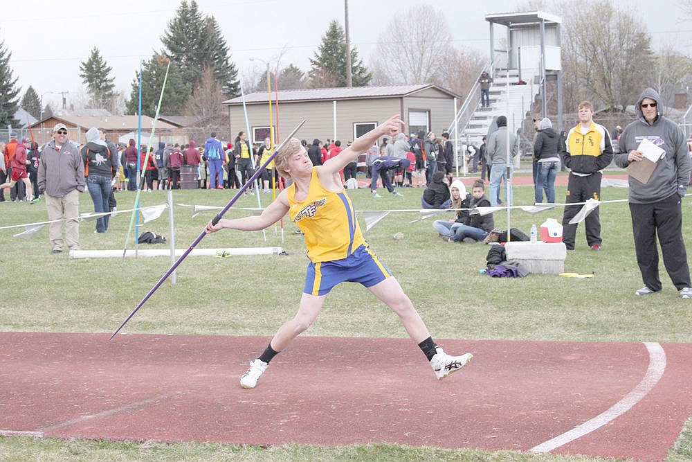 &lt;p&gt;Kade VanElswyk of Thompson Falls throws a javelin during the Jim Johnson Invitational in Missoula. VanElswyk would finish fourth in the javelin with a throw of 142-2.&lt;/p&gt;