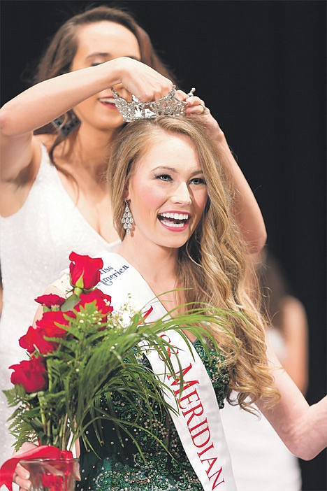 &lt;p&gt;Last years Miss Meridian, HannahSarah Cameron of Rupert, places the winning crown on Kaylee Solbeg, 20, of Coeur d' Alene, at the close of the 2015 Miss Meridian pageant March 28 in Kuna. Solberg will represent Meridian in the Miss Idaho pageant in Nampa in June.&lt;/p&gt;