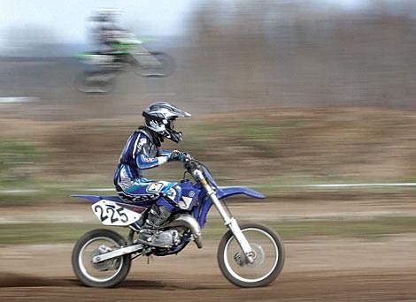 Photos by Aaric Bryan Plains&#146; Anthony Steinebach cruises down the backstretch of the racetrack at the Sanders County Fairgrounds during the 80 C race Sunday. He finished fourth.