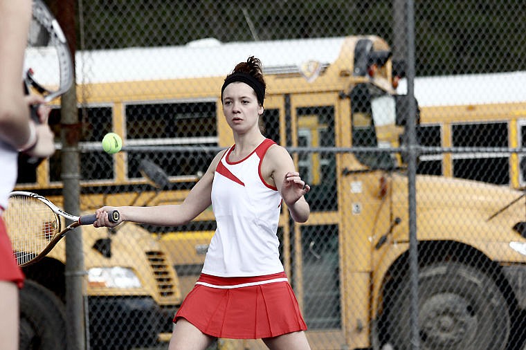 &lt;p&gt;Hillary Stevens hits a forehand winner against Loyola.&lt;/p&gt;