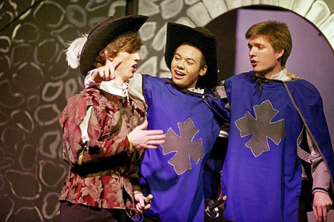 &lt;p&gt;Ryan Chidester, left, Kody Kratz and Jeremiah Gookin play the Three Musketeers, Porthos, Aramis and Athos, in the Lake City High production.&lt;/p&gt;