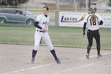 &lt;p&gt;The Lady Pirates' Kaelen Wall steps on first for an out in Polson's 7-6 victory over Frenchtown.&#160;&lt;/p&gt;