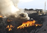 Tire fire at Tire Depot sends smoke billowing into the air