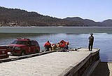 Hovercraft flips on ice after snagging a skirt