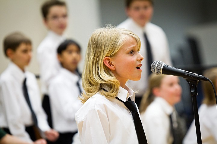 &lt;p&gt;SHAWN GUST/Press Fourth-grader Baily Swoboda sings a solo during the Dalton special chorus' performance of &quot;Stand by Me&quot; Thursday evening as part of the Julie Johnson Jamboree, a fundraising music program held in honor of the Fernan Elementary School music teacher who died from cancer earlier this year. More than 500 students, parents and school district employees attended the event at Lake City High School.&lt;/p&gt;
