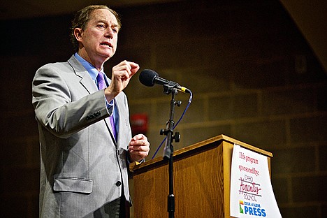 &lt;p&gt;David Gray Adler, director of the James A. and Louise McClure Center for Public Policy Research at the University of Idaho, discusses the importance of free speech during a Idaho Humanities Council and Coeur d'Alene Press-sponsored presentation Friday at the Coeur d'Alene Public Library.&lt;/p&gt;