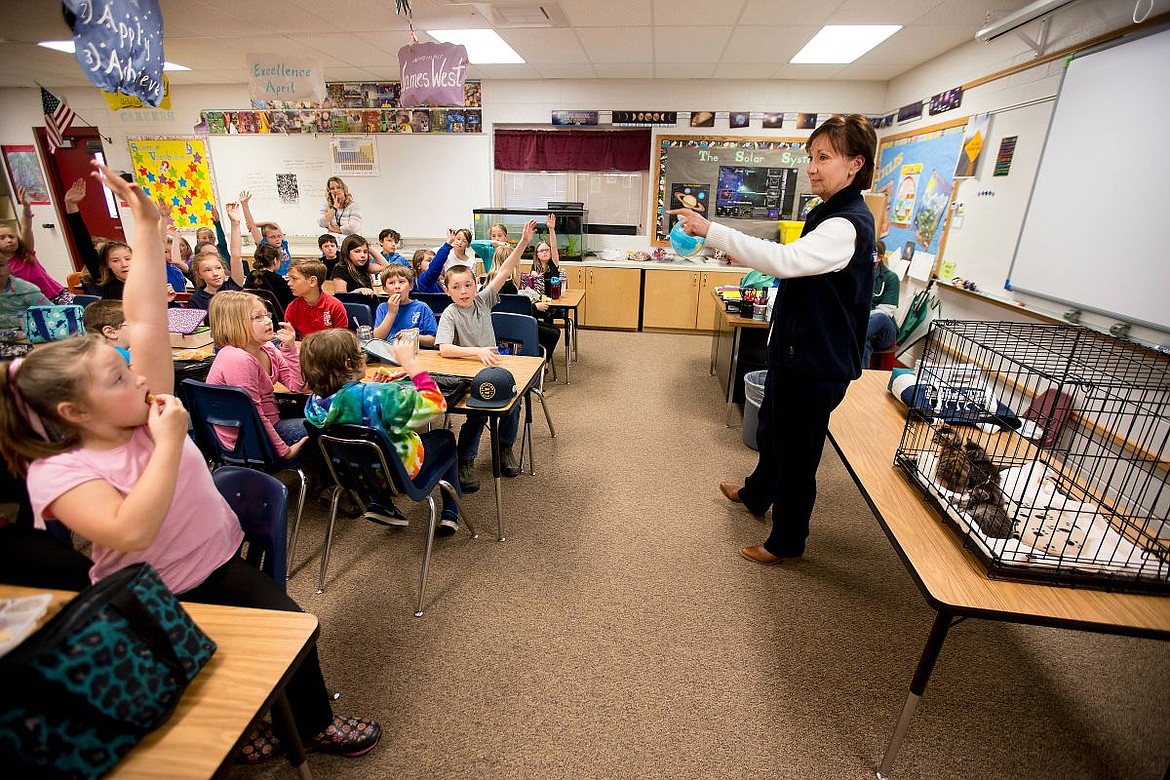&lt;p&gt;Kootenai Humane Society Director of Development Vicky Nelson calls on Ramsey Elementary third-graders with questions about the humane society on Wednesday. Nelson and veterinarian Nichole Leonard visited with students as part of the school's annual Science Cafe, where students have the opportunity to learn about a career of their choice.&lt;/p&gt;