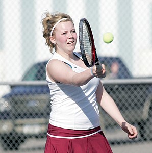 <p>Taylor Brown vs. Lacey Marquardt at No. 2 singles 4-8-14.</p>