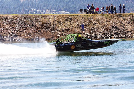 &lt;p&gt;Jet boat driver Gord Humphrey and navigator Chris Zapesocki, 2011 Canadian World Champions, zip through the finish line Saturday morning at the end of 25-mile timed run along the St. Joe River from Calder Bridge to Idaho Forest Industries Landing in St. Maries. Their boat, named &Ograve;Unnatural Disaster,&Oacute; is one of 17 jet boats competing this weekend in the first leg of the 2012 World Championship Jet Boat Marathon taking place through this morning near St. Maries.&lt;/p&gt;