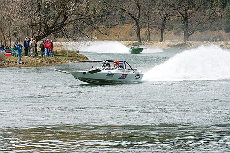 &lt;p&gt;A pair of jet boats approach the bend in the St. Joe River at Scott Park about 14 miles east of St. Maries. The boats are competing in the first leg of the 2012 World Championship Jet Boat Marathon taking place through today near St. Maries.&lt;/p&gt;