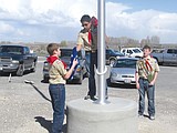 Boy Scout's goal is to install flag poles