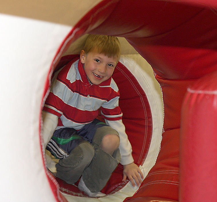 &lt;p&gt;First grader Aiden Rich maneuvers his way through the obstacle course, which the National Guard set up at the Plains High School on Wednesday, April 10.&lt;/p&gt;