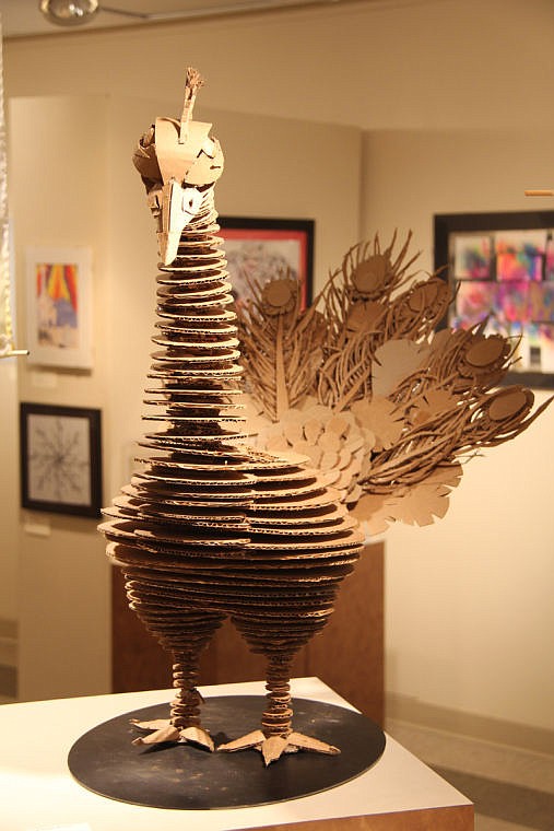 &lt;p class=&quot;p1&quot;&gt;Columbia Falls High School juniors Olivia Lewis-Peterson and Baylee Brinton's &quot;Peacock&quot; won the People's Choice Award at the Hockaday Museum of Art's New Artists 2013 show.&lt;/p&gt;