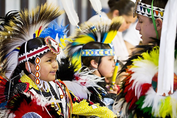 &lt;p&gt;SHAWN GUST/Press Emmitt White, 8, talks with 15-year-old Jonathon Nomee, both fancy dancers with the Shooting Stars Dancers Wednesday prior to performing at the Coeur d'Alene Tribe's census pow wow at the tribe's Wellness Center in Plummer. The event was held as a way to educate and promote participation in the 2010 Census by tribal members.&lt;/p&gt;