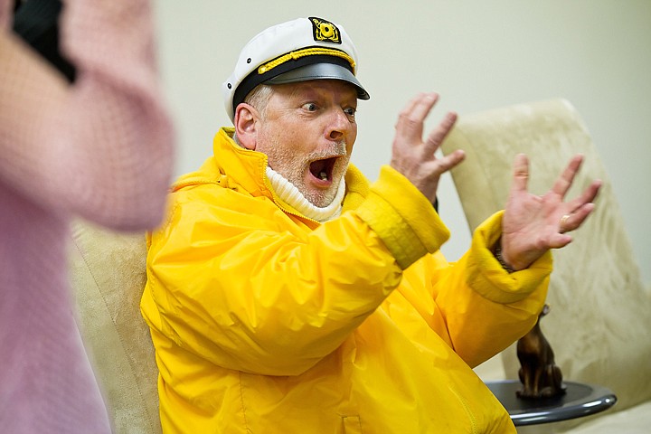 &lt;p&gt;SHAWN GUST/Press Chris Mooney, broker for Tomlinson Black Realty, plays the part of Captain McDougal Thursday during a rehearsal of the Coeur 'Alene Association of Realtors production of &quot;Tragedy of the Sea.&quot; The play, accompanied by a silent auction, is a fundraising effort lead by the association's Community Outreach Committee to help St. Vincent de Paul in their fight against homelessness. Tickets are $35 and the performance will be held on Saturday, April 17th at 6:00 p.m. at the Coeur d'Alene Inn. To make donations, or for more information, call 667-0664.&lt;/p&gt;