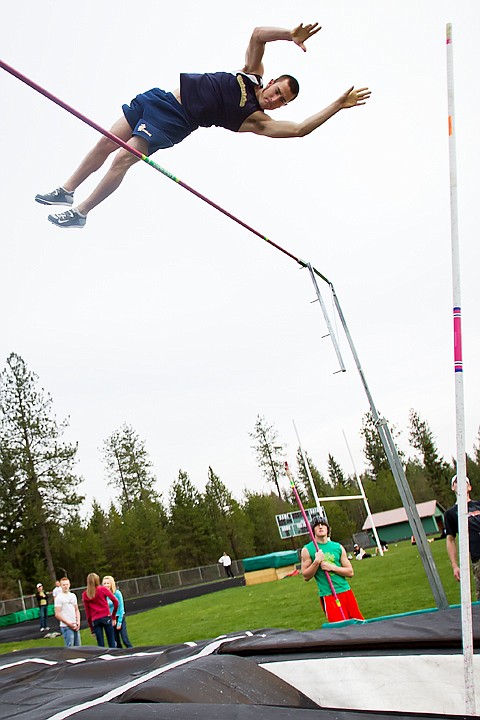 &lt;p&gt;Timberlake High School senior Cody Aery launches himself over a height of 11-foot-6-inches Friday during the Lakeland Relays track and field meet in Rathdrum.&lt;/p&gt;