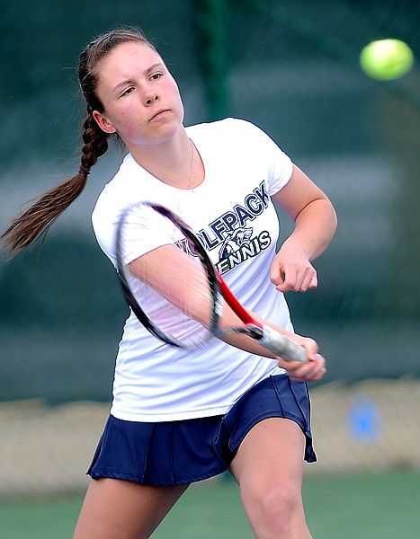 &lt;p&gt;Glacier's Katya Kulikova plays against Ashli Petek of Flathead on Tuesday afternoon at Flathead Valley Community College. Kulikova won the match 6-0, 6-0.&lt;/p&gt;