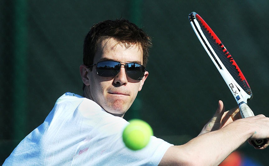 &lt;p&gt;Flathead's Daniel Olszewski returns Missoula Big Sky's Rayce Compton's serve during a match at the Kalispell Invite at Flathead Valley Community College on Saturday. Olszewski lost the No. 2 singles match in straight sets. (Aaric Bryan/Daily Inter Lake)&lt;/p&gt;