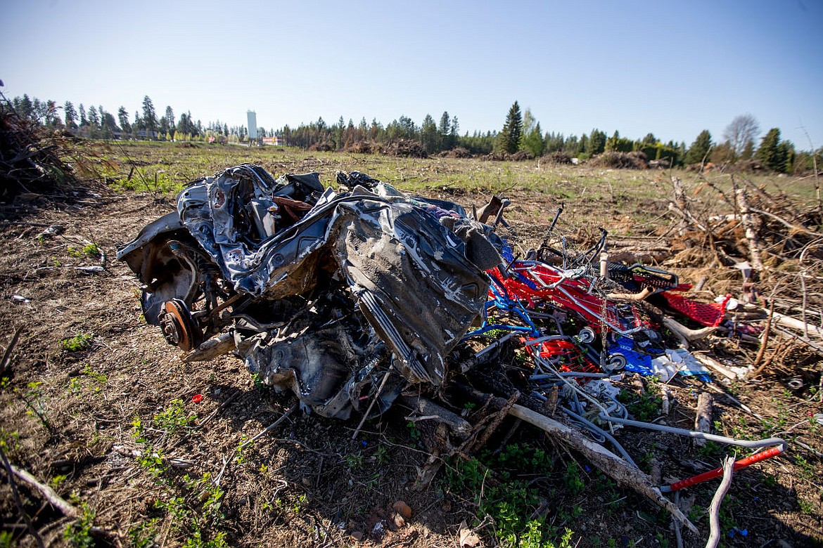 &lt;p&gt;JAKE PARRISH/Press The twisted carcass of a car lies adjacent to a pile of destroyed shopping carts in a cleared, vacant plot of land behind Target in Coeur d'Alene.&lt;/p&gt;