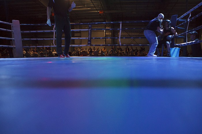 <p>Patrick Cote/Daily Inter Lake Thursday evening during the third annual Crosstown Smoker at the Flathead County Fairgrounds. Thursday, April 19, 2012 in Kalispell, Montana.</p>