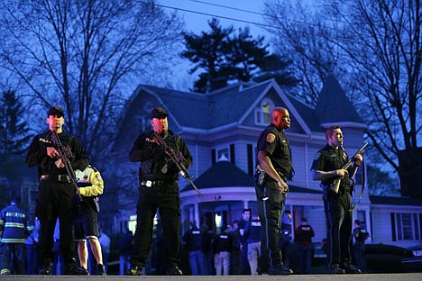 &lt;p&gt;Police officers guard the entrance to Franklin street where a suspect in the Boston Marathon bombings was tracked down Friday evening in Watertown, Mass.&lt;/p&gt;