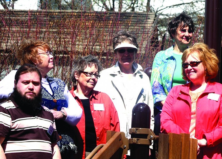 &lt;p&gt;From left to right top:Thompson Falls Mayor Carla Parks, Penny Torgrimson, Linda Rocheleau, Rita Lundgren. Bottom: Cody Best and Katy Walton standing over the finished product right before the playground was open to the public on April 15.&#160;&lt;/p&gt;