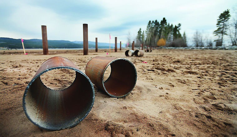 &lt;p&gt;The base of a new bridge stretches out across the north shore area of Flathead Lake. The bridge that will connect the shore to a private island will be 481 feet long and 16 feet wide.&lt;/p&gt;