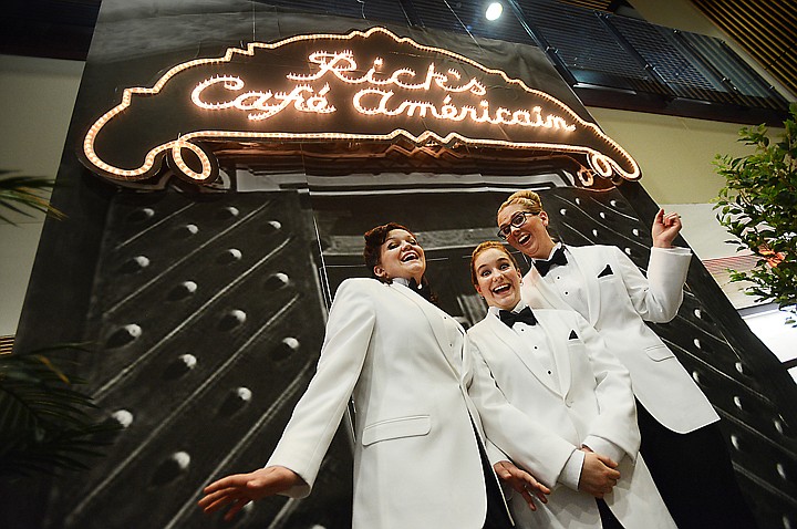 &lt;p&gt;Culinary Arts students Michelle Hicks, left to right, Michaella Irlbeck and Caliin Briney pose beneath the Rick's Cafe sign at the Flathead Valley Community College spring fundraiser &quot;Casablanca the Dinner&quot; on Saturday, April 12, in Kalispell. (Brenda Ahearn/Daily Inter Lake)&lt;/p&gt;