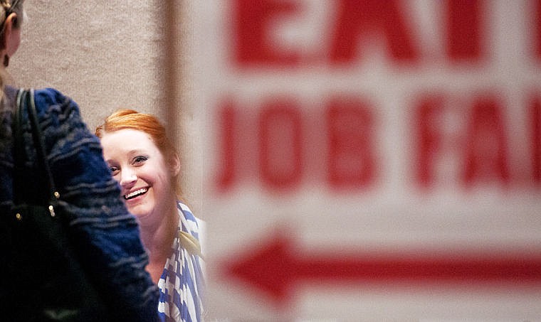 &lt;p&gt;Kate Lennick, quality assurance specialist at LC Staffing, smiles while taking to a job fair attendee Wednesday afternoon during the 2014 Flathead Valley Job Fair held at Flathead Valley Community College. &quot;It's been really steady,&quot; said Lennick. &quot;We've been really impressed with the turnout.&quot; April 16, 2014 in Kalispell, Montana. (Patrick Cote/Daily Inter Lake)&lt;/p&gt;