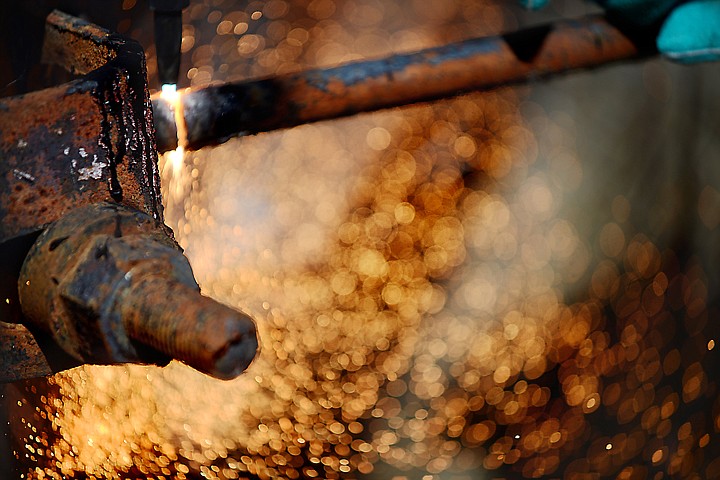 &lt;p&gt;Detail of an Oxy/Acetylene cutting torch making the first round of cuts into the Old Steel Bridge on Thursday, April 10. (Brenda Ahearn/Daily Inter Lake)&lt;/p&gt;