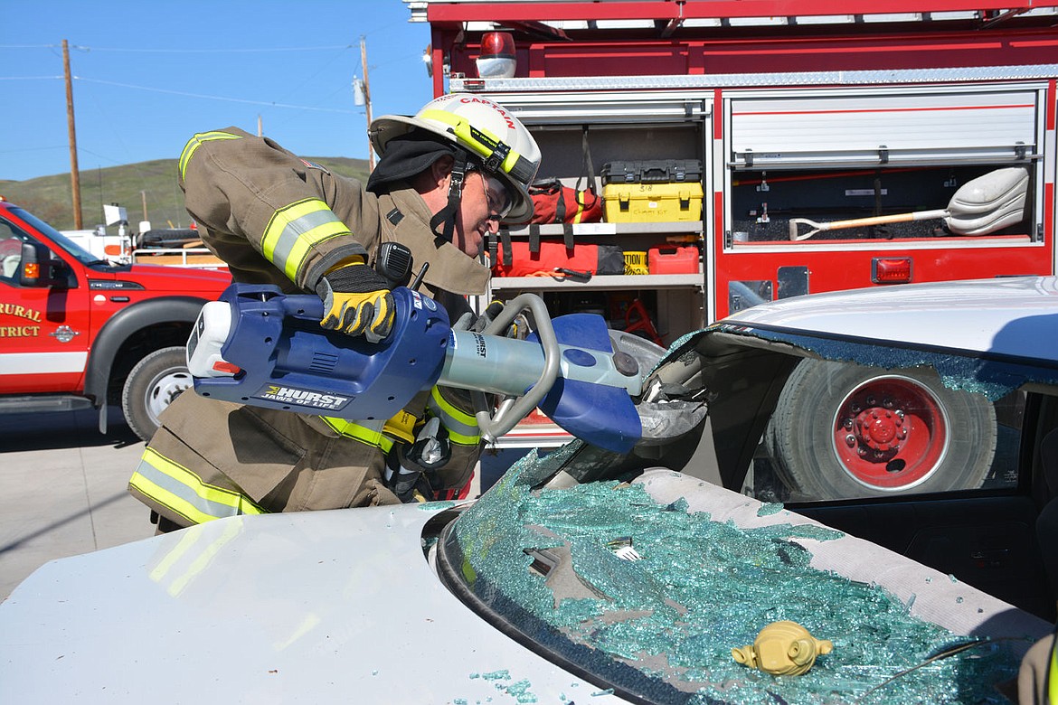 &lt;p&gt;Poison Rural Fire Department Captain Drew Hoel shows off the station's new battery-operated Jaws of Life Hurst extrication tools. The new equipment was purchased with a $31,000 donation from Energy Keepers, Inc.&lt;/p&gt;