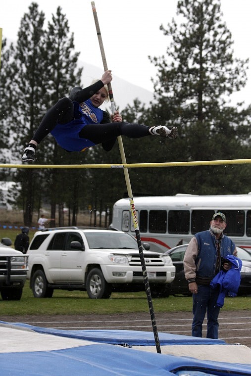 Lady Hawk sophomore Hope Reid won five events, including the pole vault, at the Thompson Falls Invitational on Thursday. Her highest vault was 8-6.