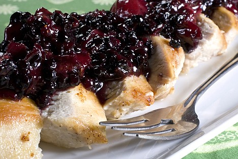 &lt;p&gt;Chicken breasts with strawberry-blueberry chutney are seen in this April 6, 2010 photo. Getting enough produce into your diet can be quite a challenge. The fruit based chutney in this recipe uses plenty of produce and has an intensely sweet flavor from the caramelized sugars.&lt;/p&gt;