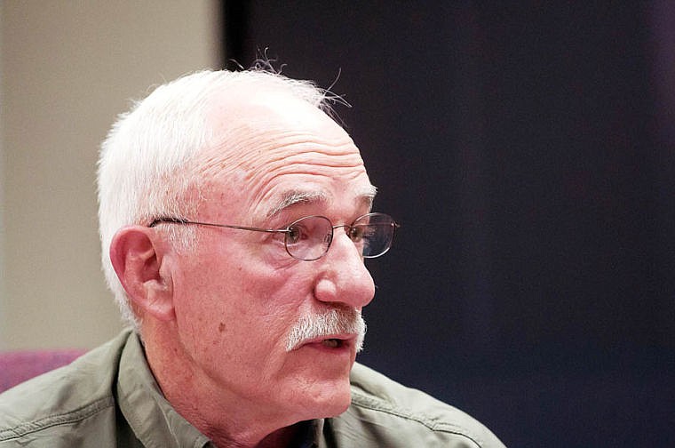 <p>John Fuller Monday night during a candidate forum at Flathead Valley Community College. April 21, 2014 in Kalispell, Montana. (Patrick Cote/Daily Inter Lake)</p>