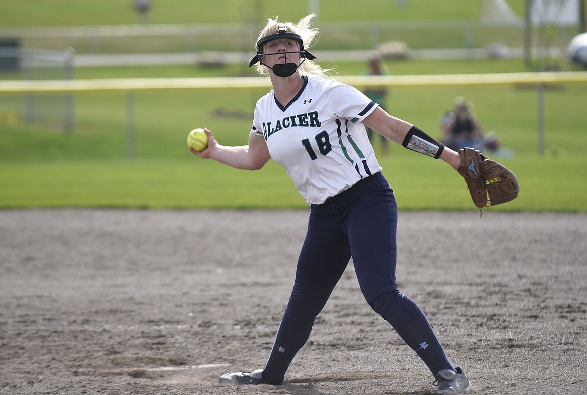 &lt;p&gt;Glacier pitcher Ali Williams fires the ball to home during her dominant performance against Missoula Hellgate on Friday. (Aaric Bryan/Daily Inter Lake)&lt;/p&gt;