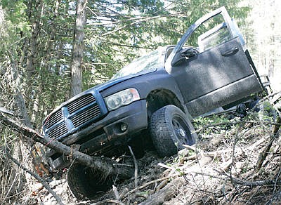 &lt;p&gt;Single vehicle accident involving a blue and black 2002 4-door Dodge pickup at Highway 2 and Yaak Hill April 18, 2016.&lt;/p&gt;
