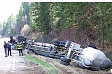 Truck crashes on Highway 35 near Flathead Lake