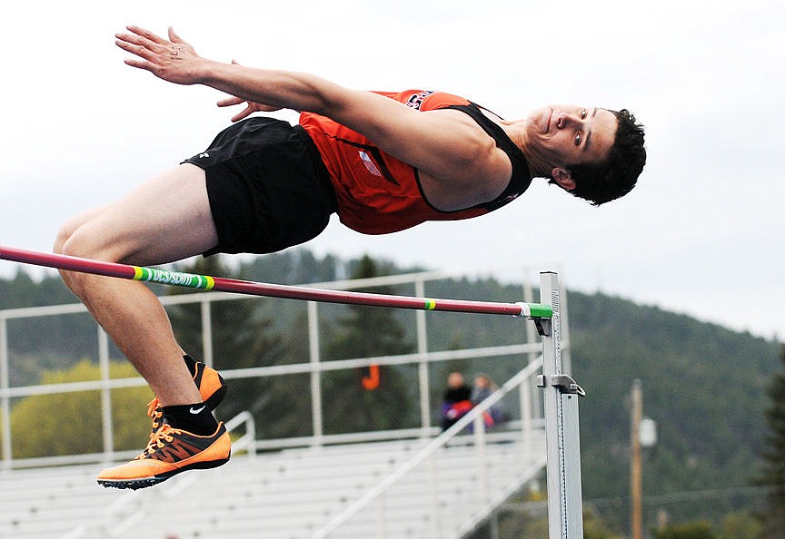 &lt;p&gt;Flathead's Dalton Manning clears the bar at 5 foot, 5 inches during the high jump at Legends Stadium on Thursday. (Aaric Bryan/Daily Inter Lake)&lt;/p&gt;