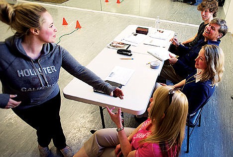 &lt;p&gt;Angela Berry impersonates her best saloon girl attitude toward the judges at the auditions for stunt performers and specialty acts at Silverwood Theme Park Saturday at the Northern Dance Academy in Hayden.&lt;/p&gt;